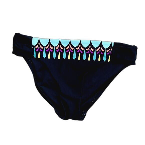 Trina Turk Womens Black Blue Geometric Print Hipster Bikini Bottoms Size S - Picture 7 of 8